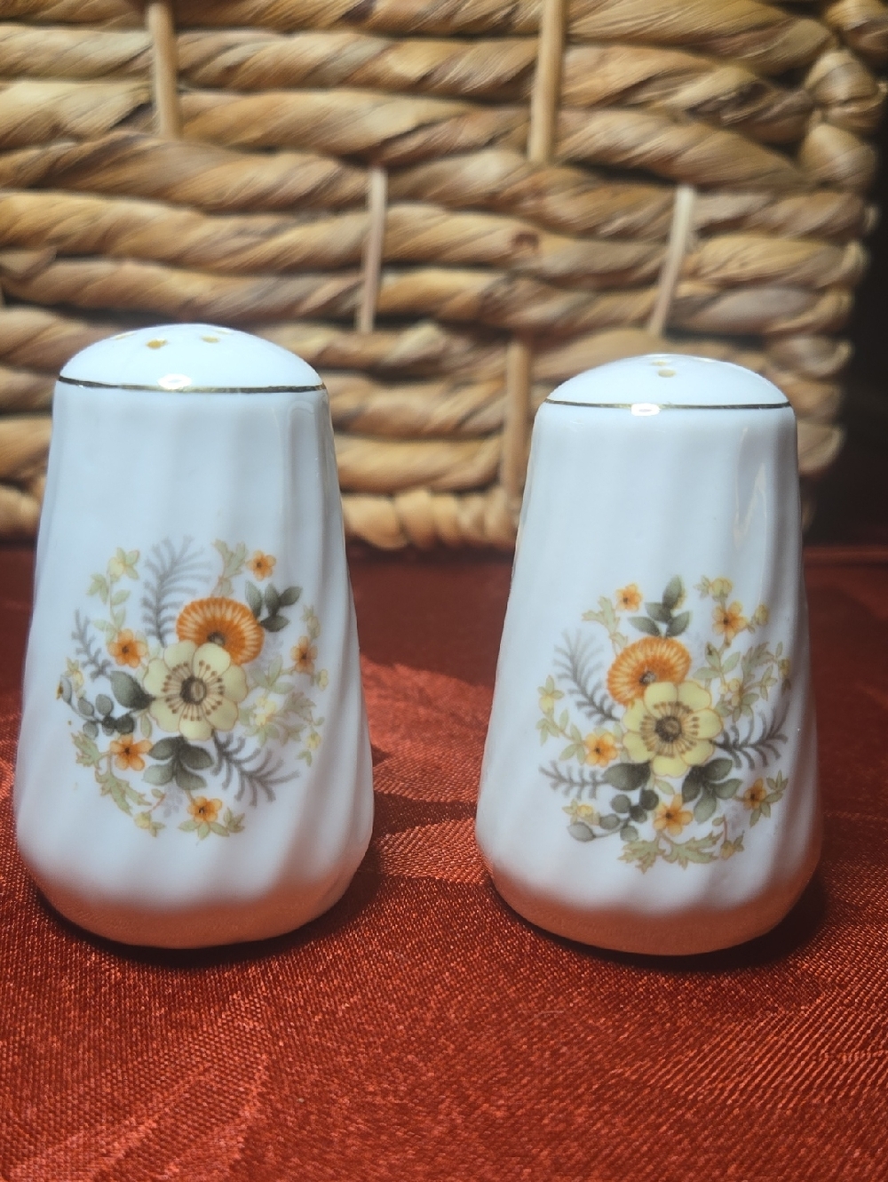 White Porcelain Salt and Pepper Shaker Set- Sunflower Harvest